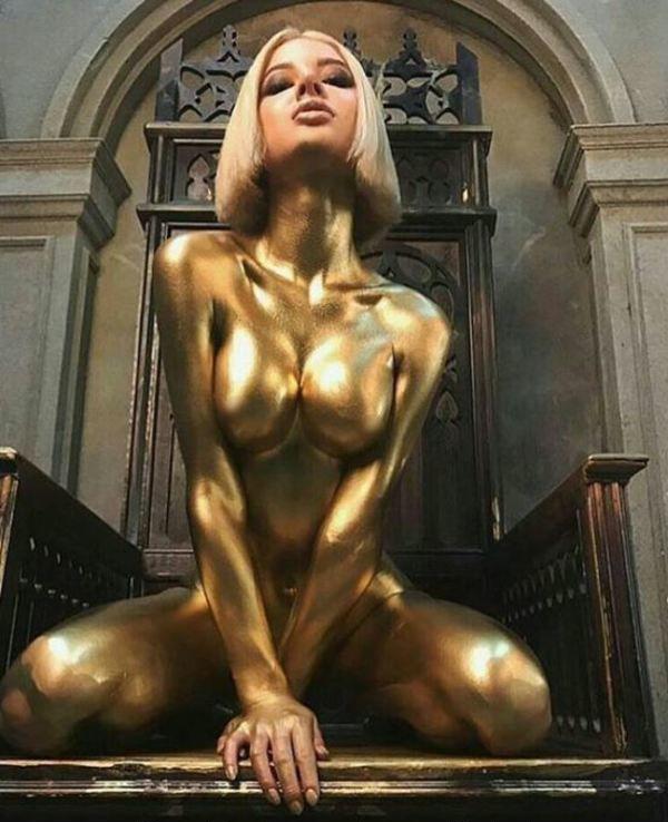 Gold Body Paint Porn