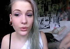 best of Pierced with dimples girl goth cheeks