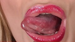 Lips tongue super closeup