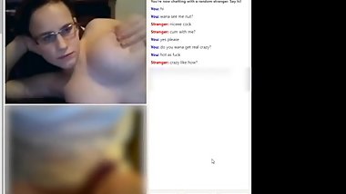 Omegle busty teen plays